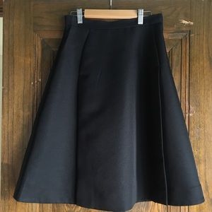 Black A-Line Midi Skirt